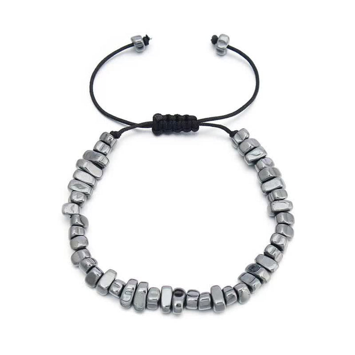 Olivenorma Irregular Hematite Adjustment Elastic Cord Bracelet - image 3