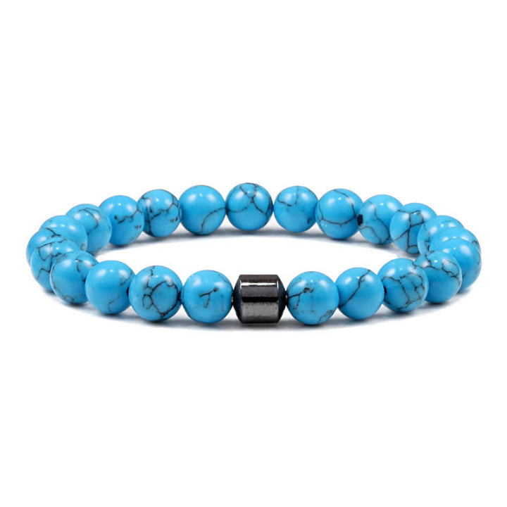 Olivenorma 8mm Natural Stone Magnet Beaded Bracelet - Sky Blue Turquoise - image 45