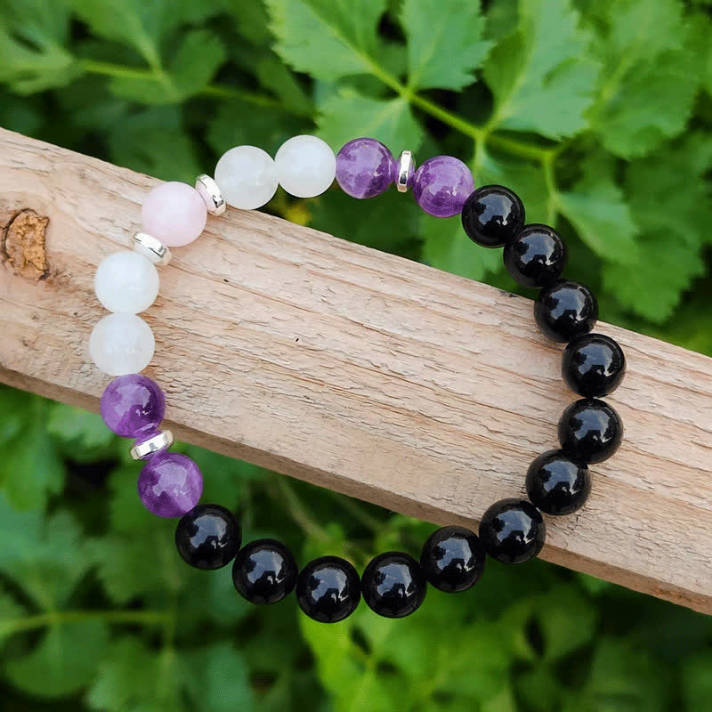 Olivenorma Black Onyx Amethyst Beads Anti-Anxiety Bracelet - image 1