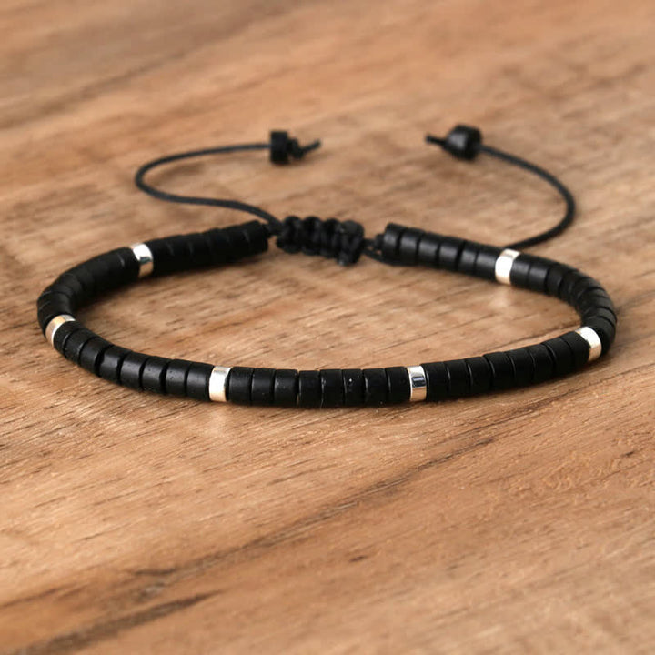 Olivenorma 2.4mm Natural Stone Roller Beads Braided Bracelet - Black Tourmaline - image 41