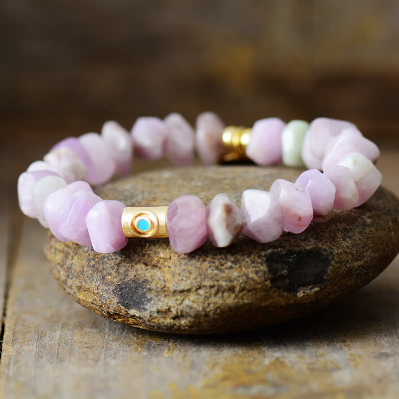 Olivenorma Natural Irregular Lepidolite Hamsa Pendant Bracelet - image 2