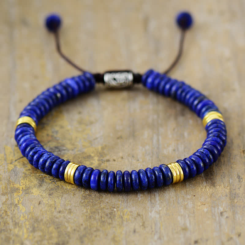 Olivenorma Lapis Lazuli White Turquoise Braided Bracelet - Lapis Lazuli - image 0