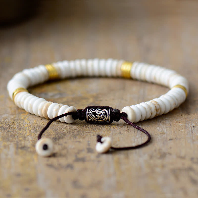 Olivenorma Lapis Lazuli White Turquoise Braided Bracelet - image 5