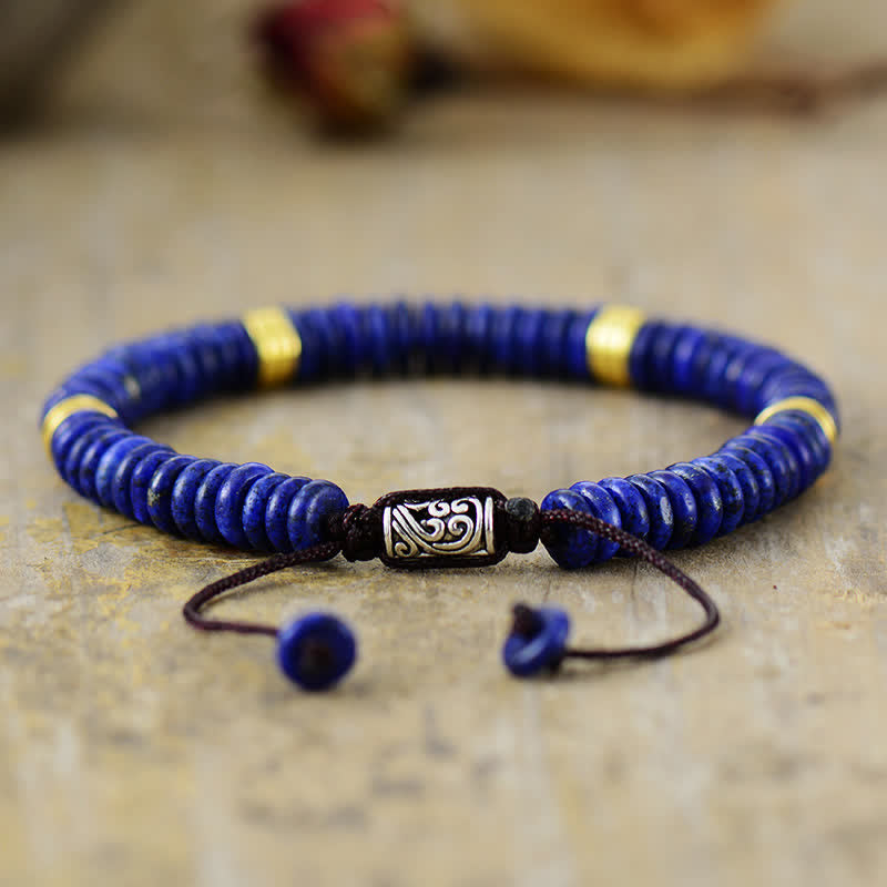 Olivenorma Lapis Lazuli White Turquoise Braided Bracelet - image 2