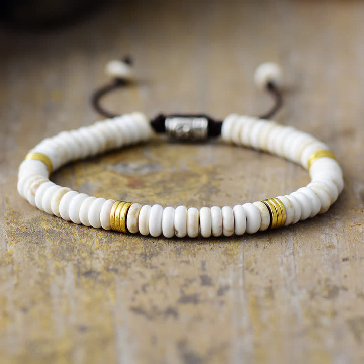 Olivenorma Lapis Lazuli White Turquoise Braided Bracelet - White Turquoise - image 4