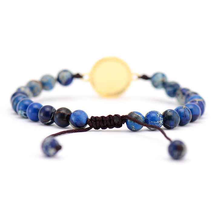 Olivenorma Blue Opal Emperor Stone Adjustable Braided Bracelet - image 4