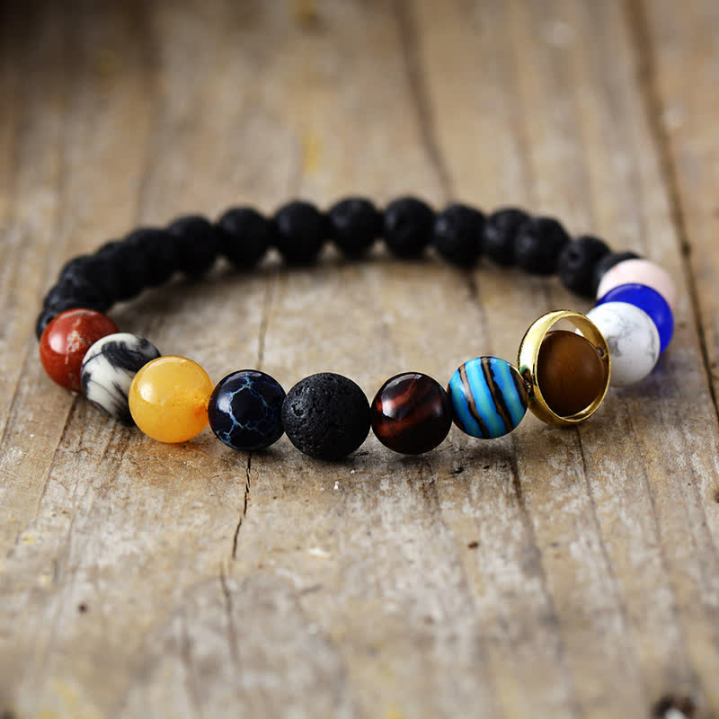 Olivenorma Natural Stone Beads Planet Solar System Bracelet - image 1