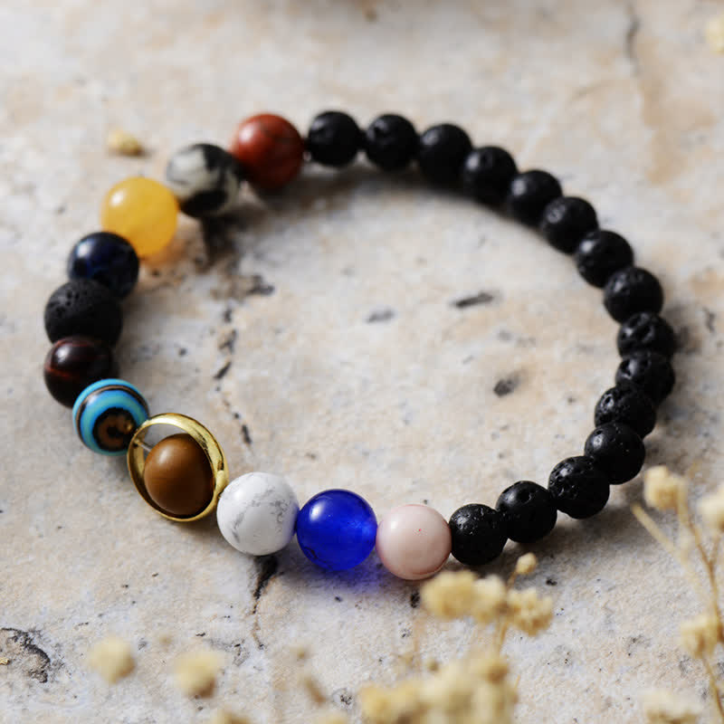 Olivenorma Natural Stone Beads Planet Solar System Bracelet - Natural Stone - image 0