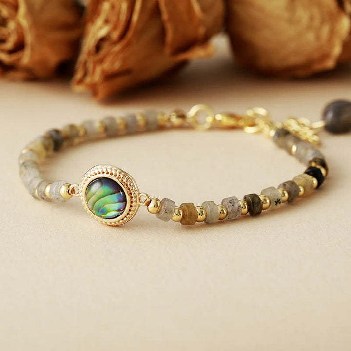 Olivenorma Labradorite Beads Nacre Pendant Bracelet - image 1