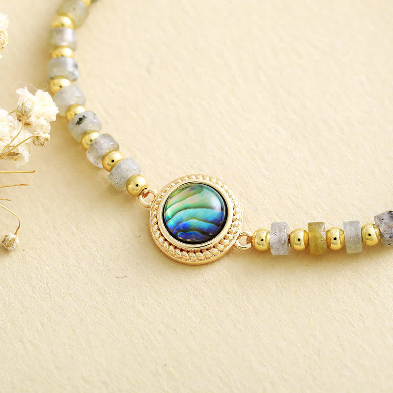 Olivenorma Labradorite Beads Nacre Pendant Bracelet - image 2