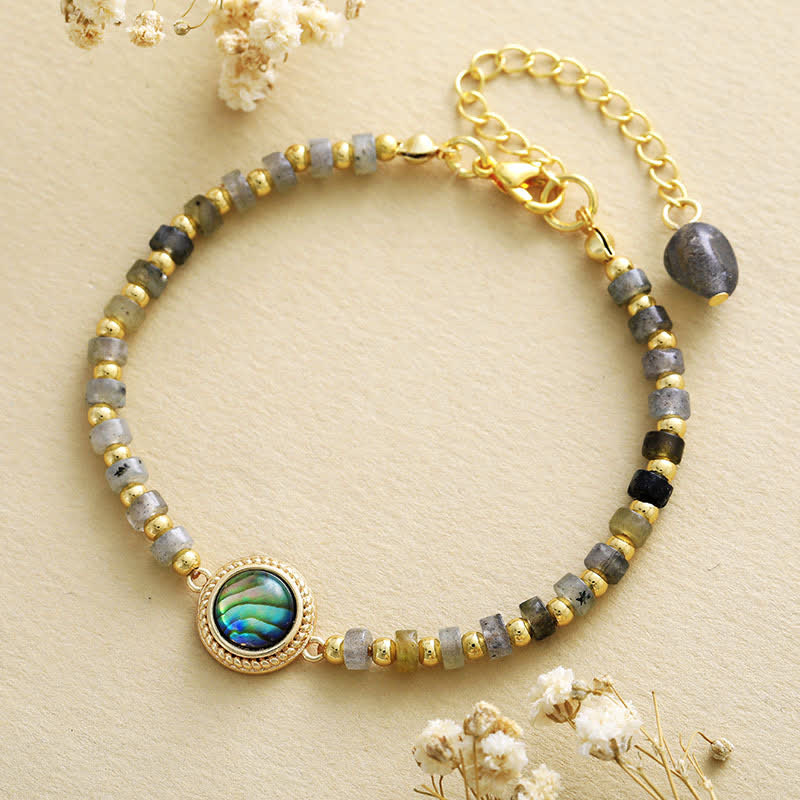 Olivenorma Labradorite Beads Nacre Pendant Bracelet - Labradorite & Nacre - image 0