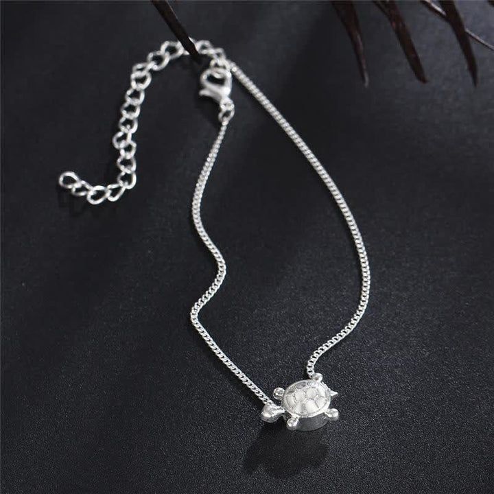 Olivenorma Handmade Silver Color Turtle Alloy Anklet - image 4