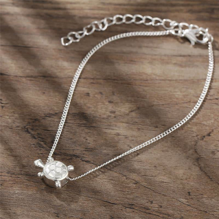 Olivenorma Handmade Silver Color Turtle Alloy Anklet - image 2