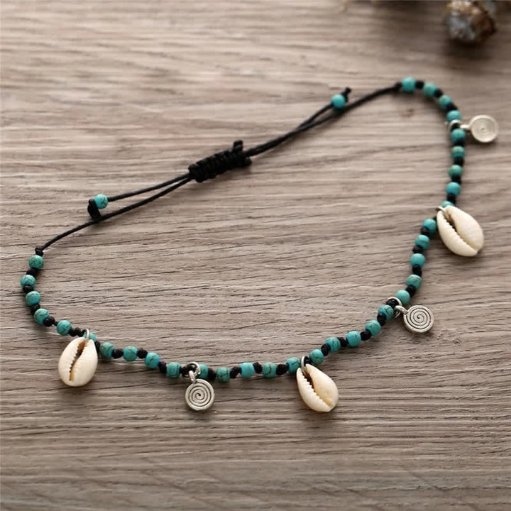 Olivenorma Bohemian Style Turquoise Shell Alloy Pendant Anklet - image 4