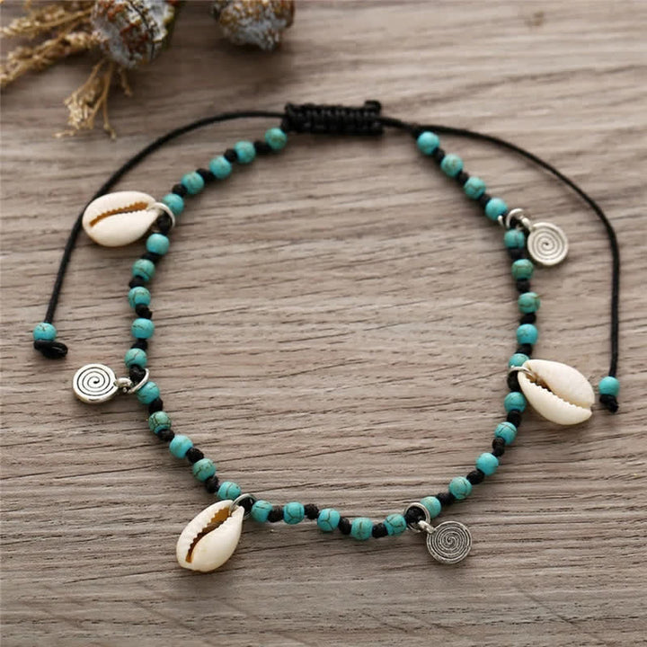 Olivenorma Bohemian Style Turquoise Shell Alloy Pendant Anklet - image 3