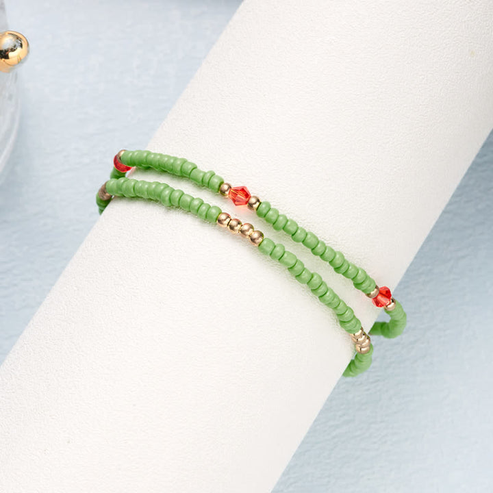 Olivenorma Butterfly Pendant Rice Beads Multi-layer Anklet - image 3