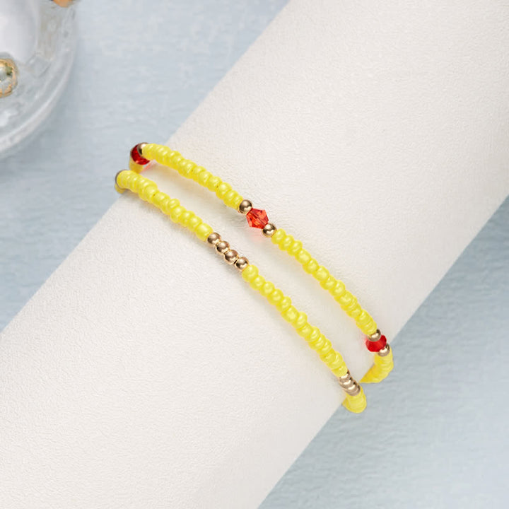 Olivenorma Butterfly Pendant Rice Beads Multi-layer Anklet - image 15