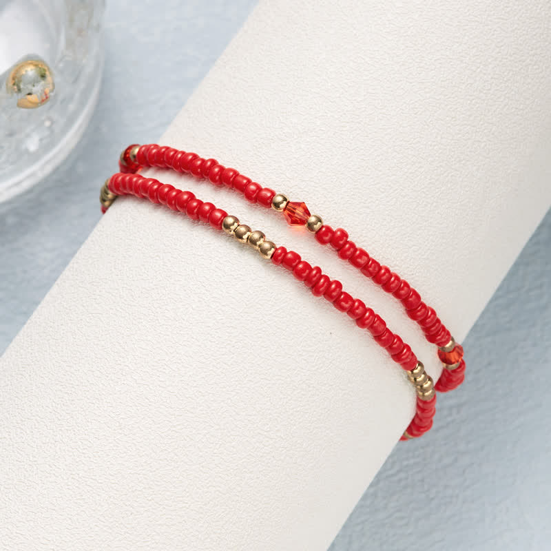 Olivenorma Butterfly Pendant Rice Beads Multi-layer Anklet - image 9