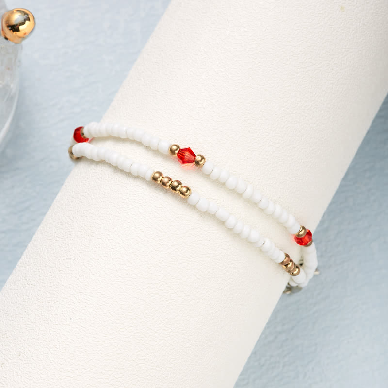 Olivenorma Butterfly Pendant Rice Beads Multi-layer Anklet - image 6