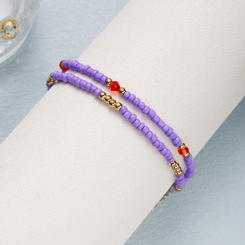 Olivenorma Butterfly Pendant Rice Beads Multi-layer Anklet - image 18