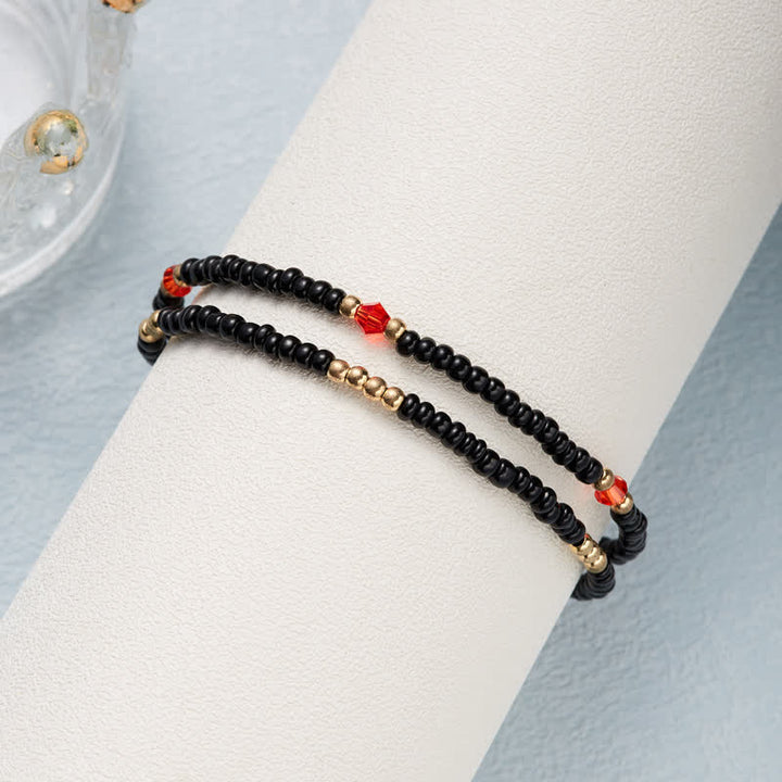 Olivenorma Butterfly Pendant Rice Beads Multi-layer Anklet - image 12