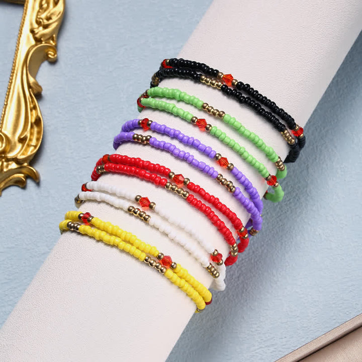Olivenorma Butterfly Pendant Rice Beads Multi-layer Anklet - image 21
