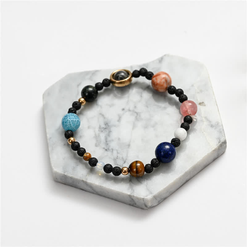 Olivenorma Natural Stone Planets Galaxy Solar System Bracelet - image 2