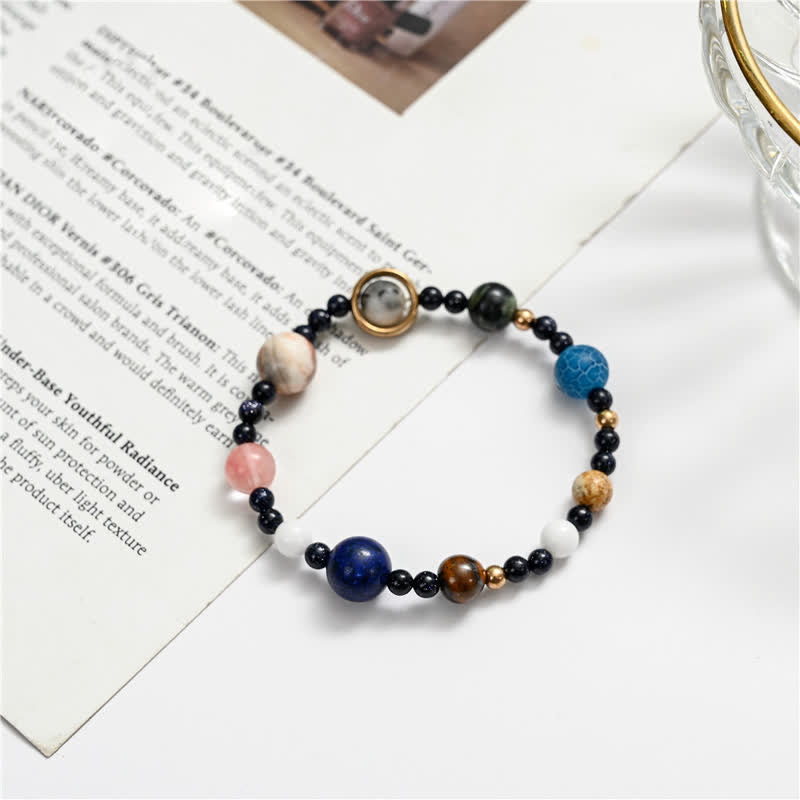 Olivenorma Natural Stone Planets Galaxy Solar System Bracelet - image 1