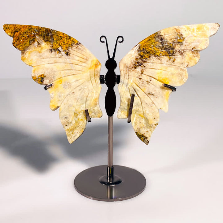 Olivenorma Bumblebee Jasper Butterfly Carving Gemstone Decoration - image 2