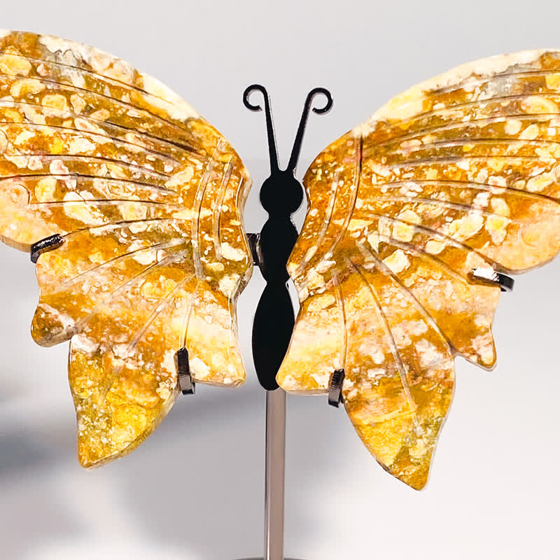 Olivenorma Bumblebee Jasper Butterfly Carving Gemstone Decoration - image 3
