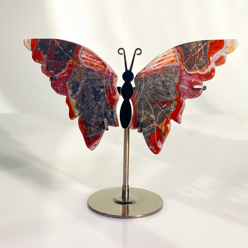Olivenorma Natural Agate Butterfly Carving Gemstone Decoration - image 1