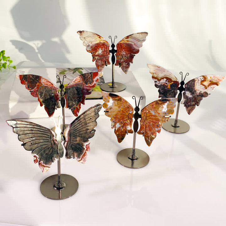 Olivenorma Natural Agate Butterfly Carving Gemstone Decoration - image 3