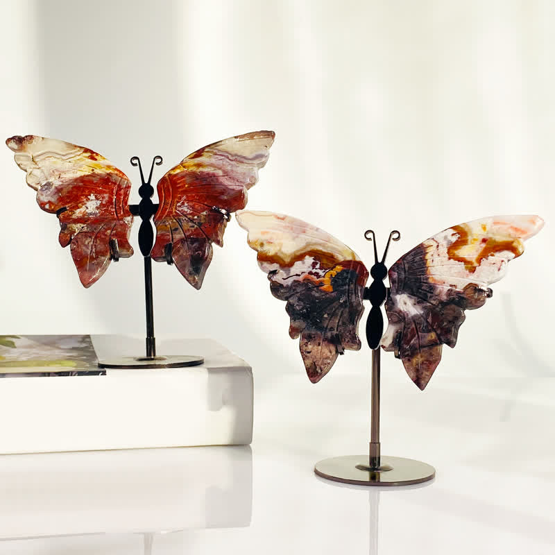 Olivenorma Natural Agate Butterfly Carving Gemstone Decoration - Agate - image 0