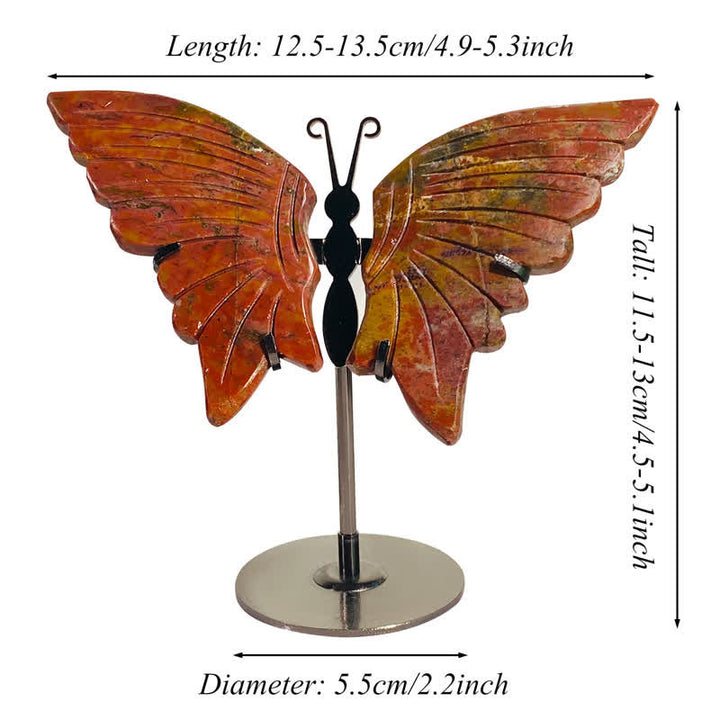 Olivenorma Natural Ocean Jasper Butterfly Carving Gemstone Decoration - image 5