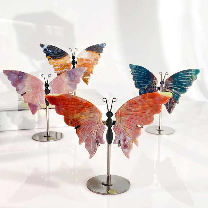Olivenorma Natural Ocean Jasper Butterfly Carving Gemstone Decoration - Ocean Jasper - image 0
