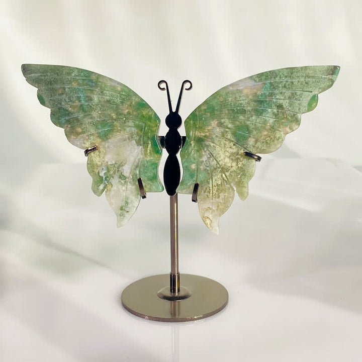 Olivenorma Natural Moss Agate Butterfly Carving Gemstone Decoration - image 8