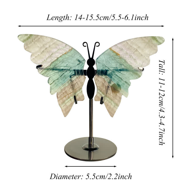 Olivenorma Natural Fluorite Butterfly Carving Gemstone Decoration - image 4