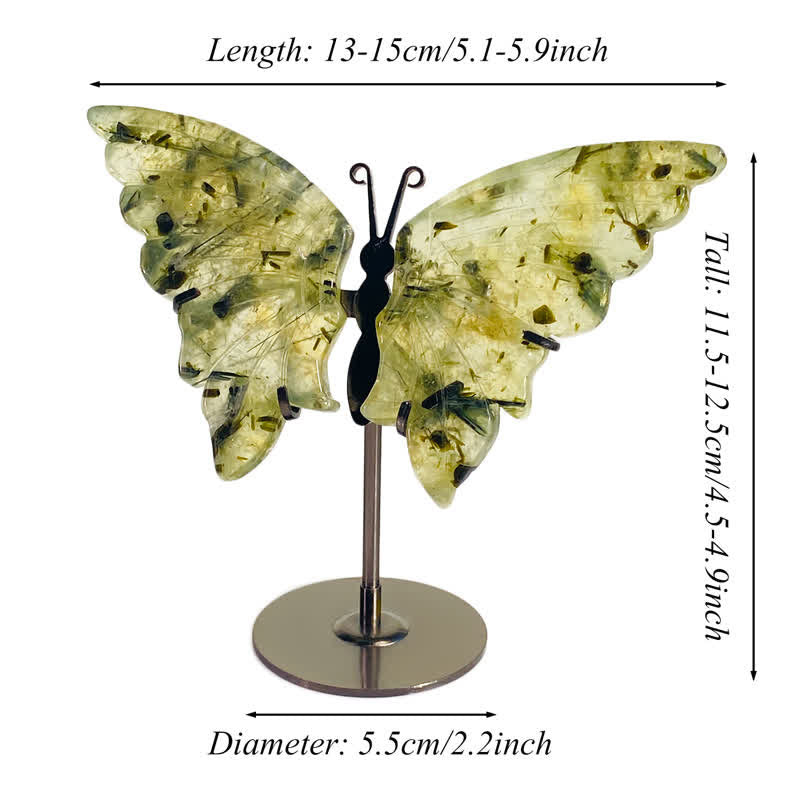 Olivenorma Natural Prehnite Butterfly Carving Gemstone Decoration - image 4