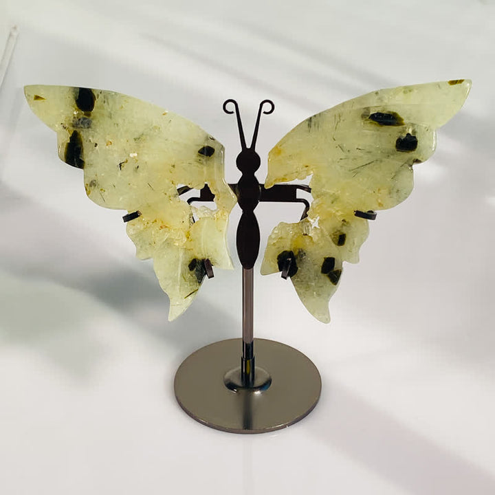 Olivenorma Natural Prehnite Butterfly Carving Gemstone Decoration - image 2