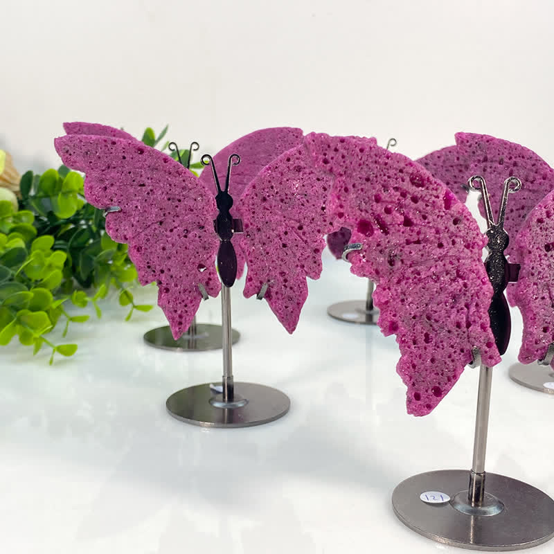 Olivenorma Natural Red Corundum Butterfly Carving Gemstone Decoration - image 3