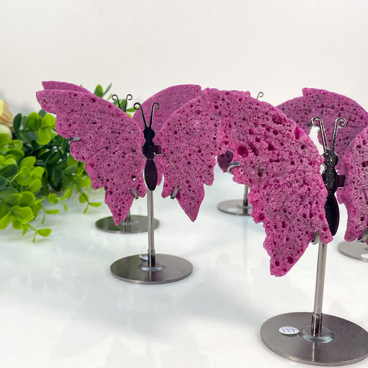 Olivenorma Natural Red Corundum Butterfly Carving Gemstone Decoration - image 3