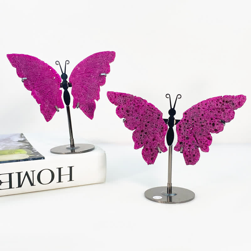 Olivenorma Natural Red Corundum Butterfly Carving Gemstone Decoration - Red Corundum - image 0