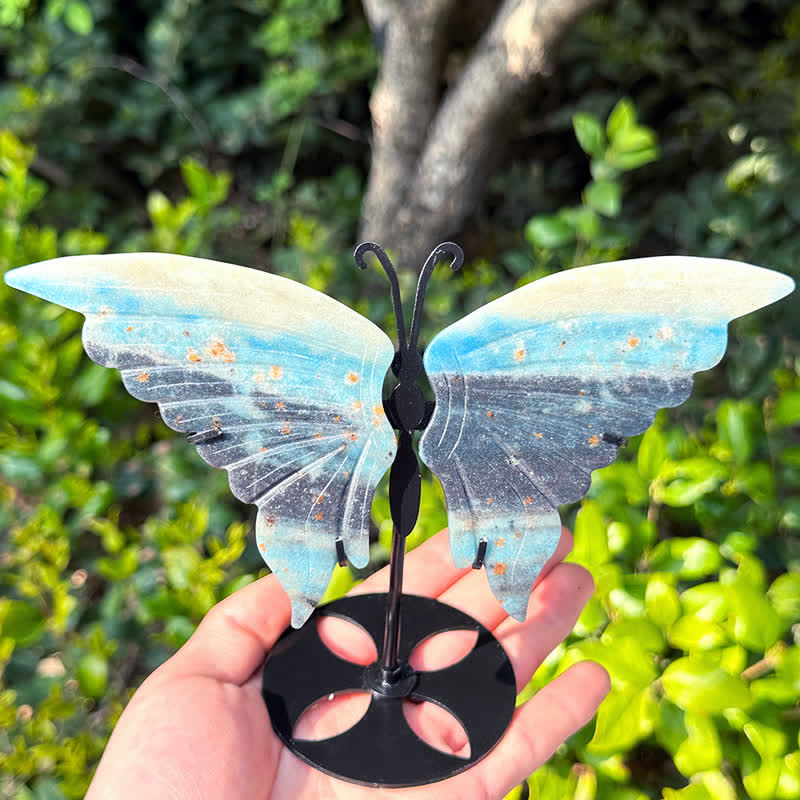 Olivenorma Natural Trolleite Butterfly Carving Gemstone Decoration - Trolleite - image 0