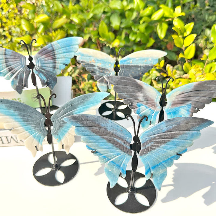 Olivenorma Natural Trolleite Butterfly Carving Gemstone Decoration - image 1