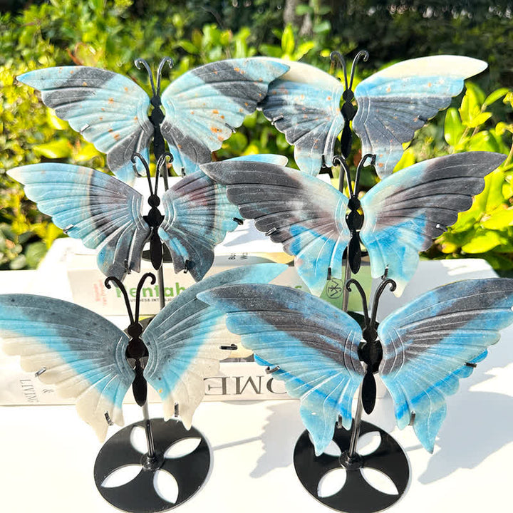 Olivenorma Natural Trolleite Butterfly Carving Gemstone Decoration - image 3