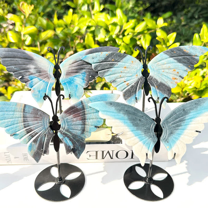 Olivenorma Natural Trolleite Butterfly Carving Gemstone Decoration - image 2
