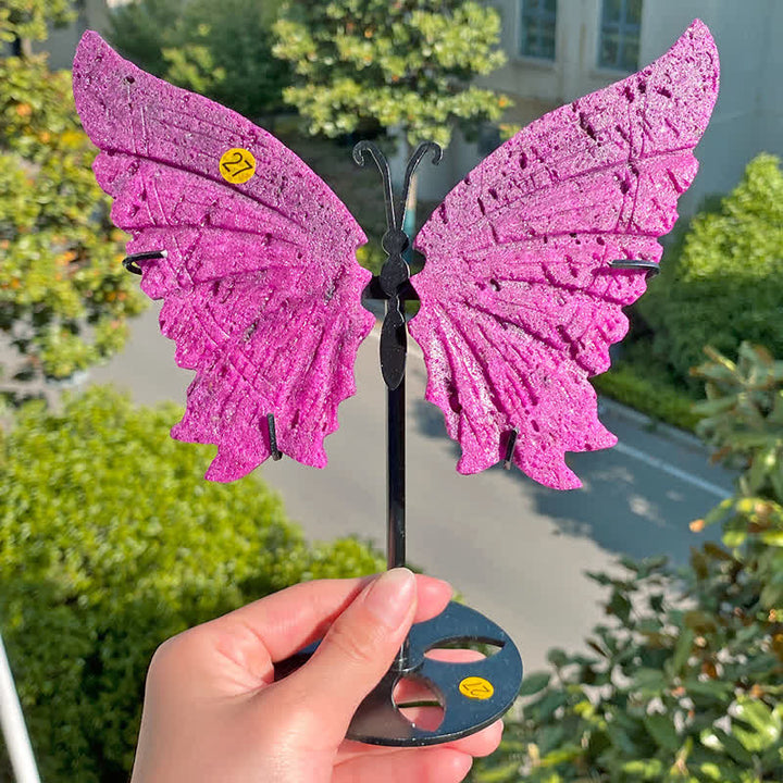 Olivenorma Red Corundum Large Butterfly Carving Gemstone Decoration - image 3