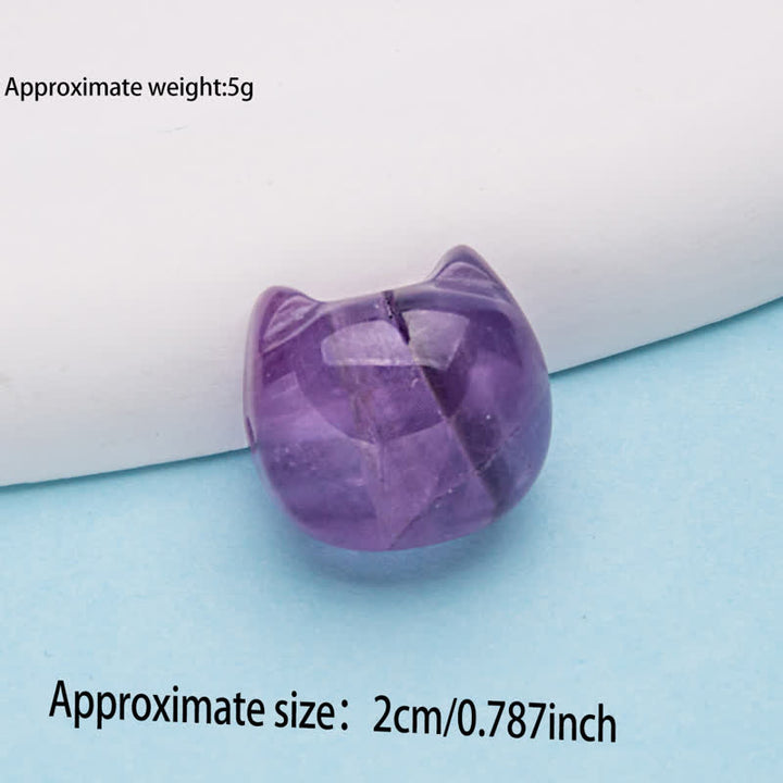 Olivenorma Natural Crystal 2cm Kitten Head Carving Gemstone Decoration - image 17