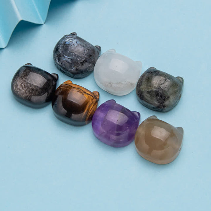 Olivenorma Natural Crystal 2cm Kitten Head Carving Gemstone Decoration - image 15