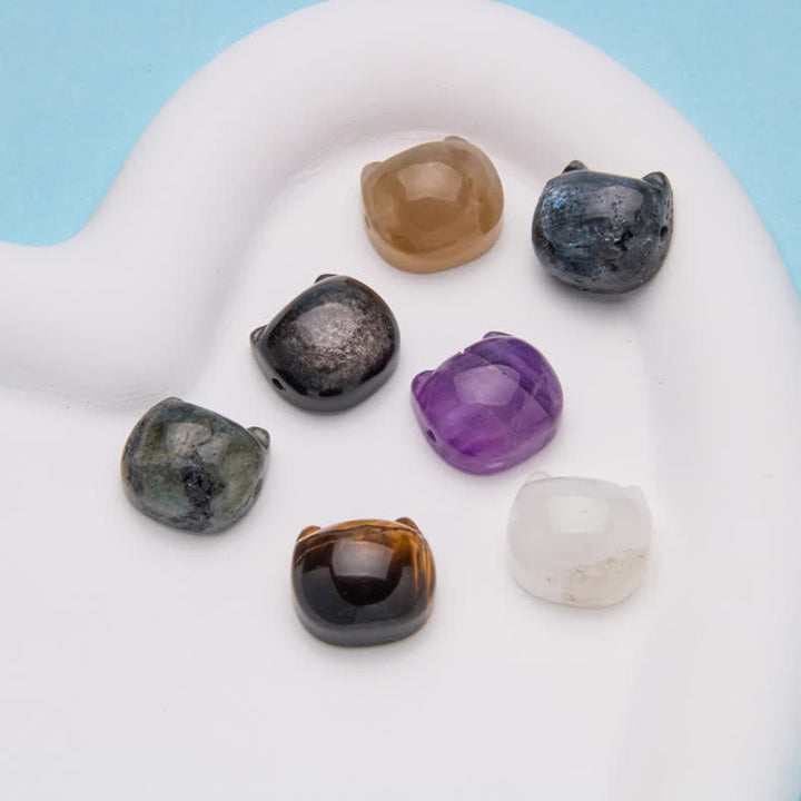 Olivenorma Natural Crystal 2cm Kitten Head Carving Gemstone Decoration - image 14
